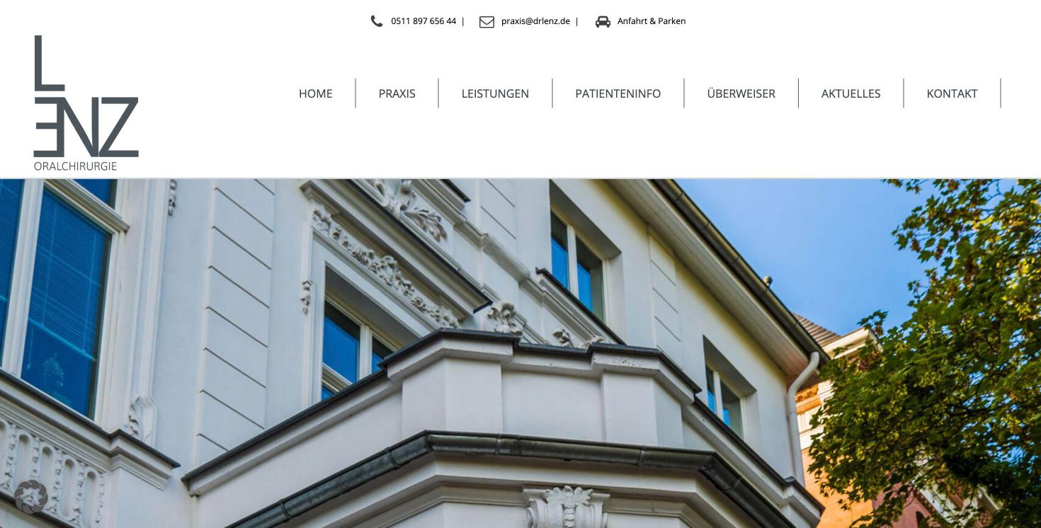 Website von Kieferzentrum Hannover · Dr. Lenz